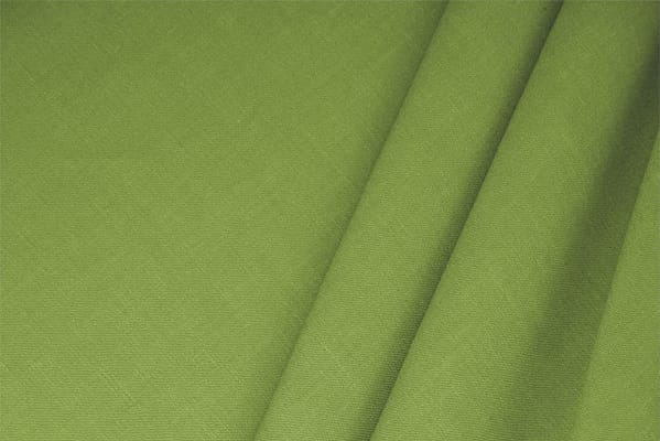 Tissu Mélange de lin Vert herbe en Lin, Stretch, Viscose pour vêtements