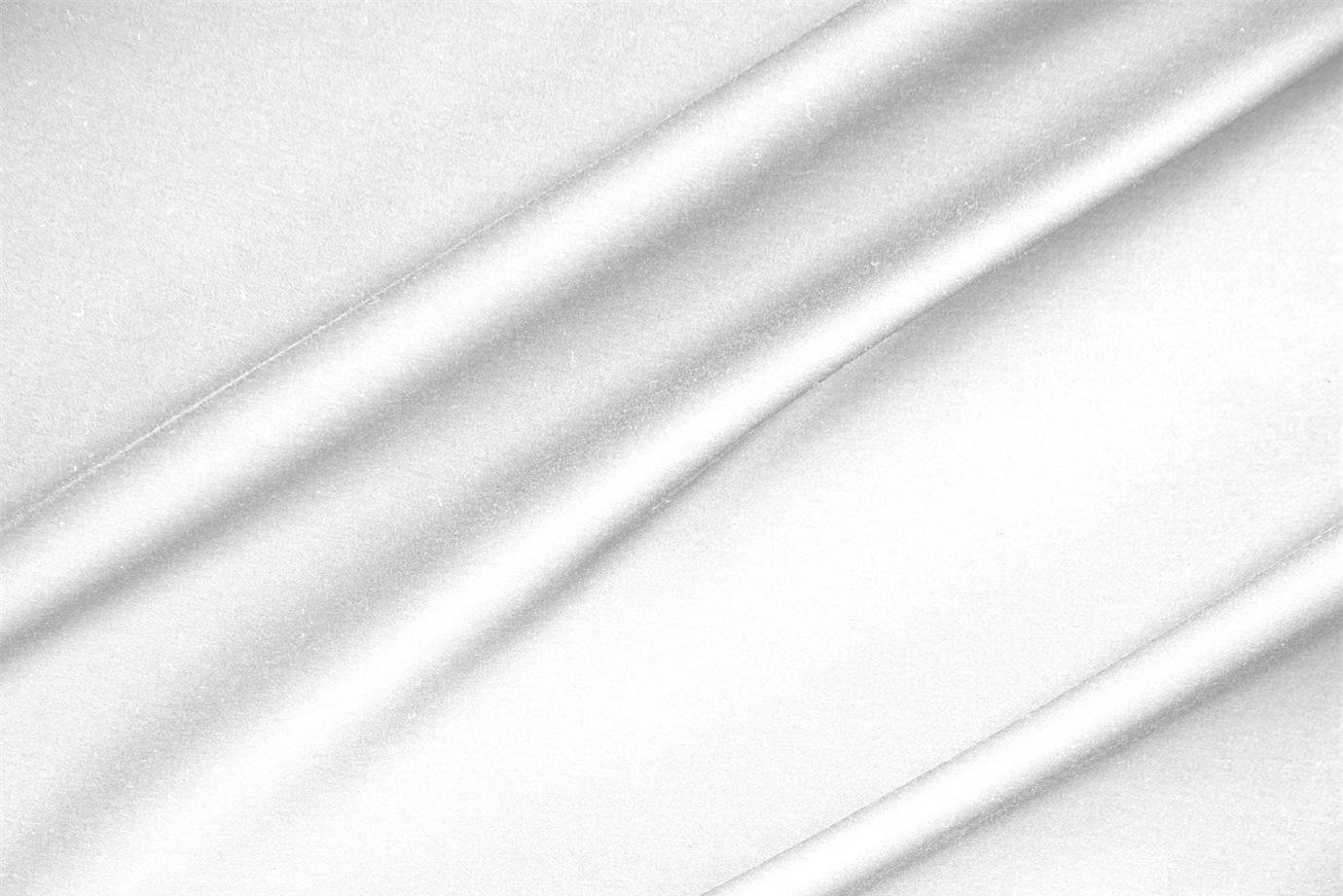 Tissu Satinette de coton stretch Blanc optique en Coton, Stretch pour vêtements