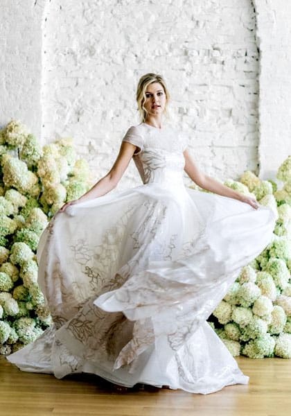 Cloisonné wedding gown by Carol Hannah