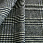 Gray, Green Tartan Wool Coating Fabric - Quadrettato 000802