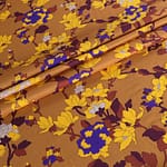Tessuto Mussola Giallo, Viola in Viscosa per abbigliamento