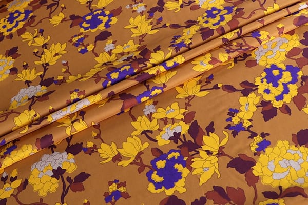 Purple, Yellow Viscose Muslin fabric for dressmaking