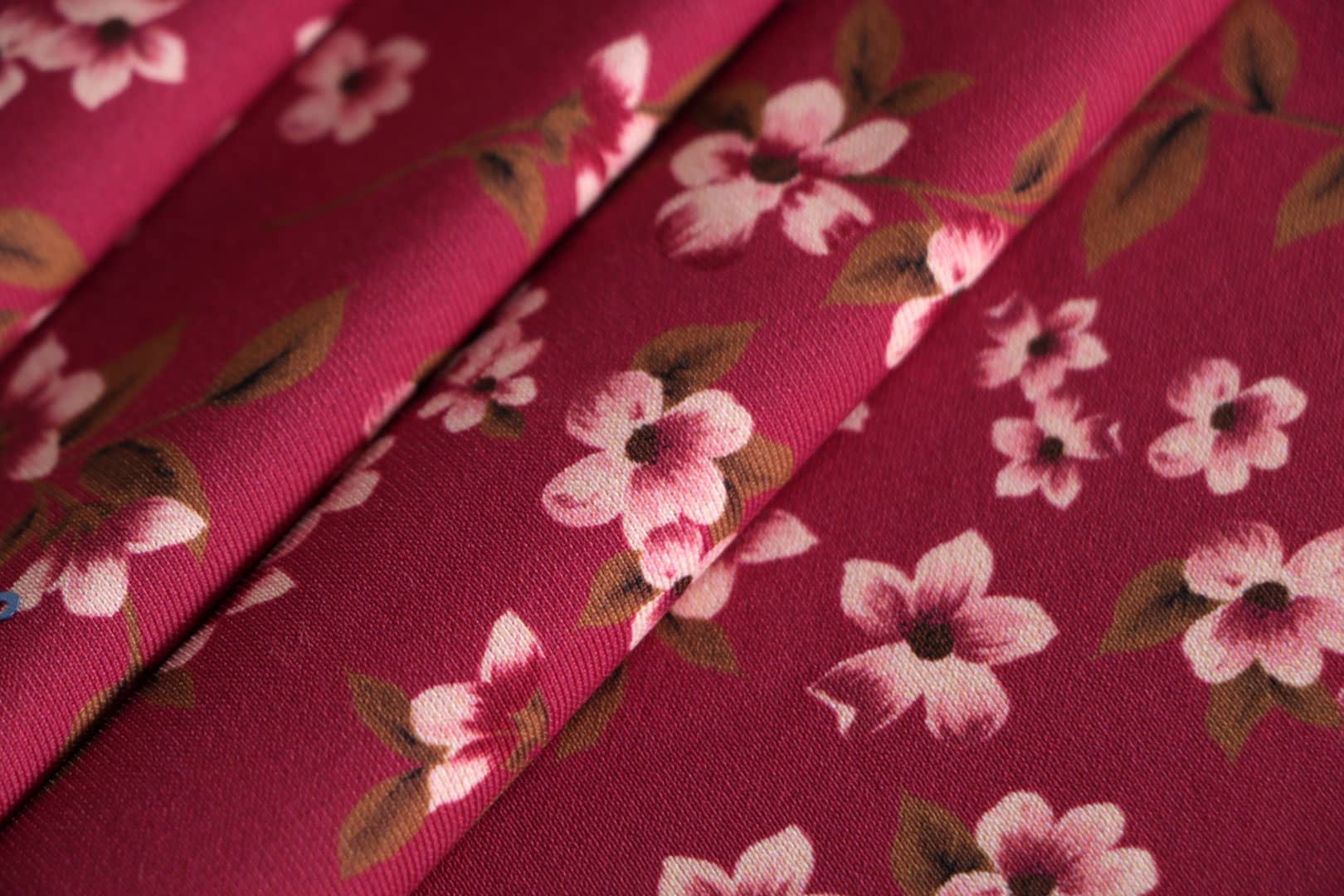EM-5440-Pink-M Floral Print Soft Touch Stretch Jersey Dress Fabric