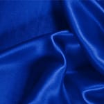Tessuto Crêpe Satin Blu Elettrico in Seta per abbigliamento