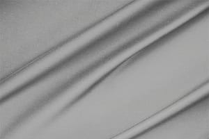 Tissu Satinette de coton stretch Argent aluminium en Coton, Stretch pour vêtements