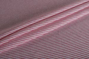 Tessuto Chambray Bianco, Rosso in Lino per abbigliamento
