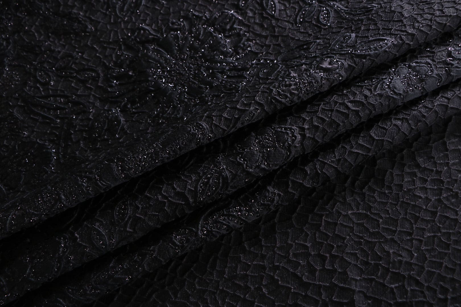 Tissu Noir en Polyester, Soie pour vêtements