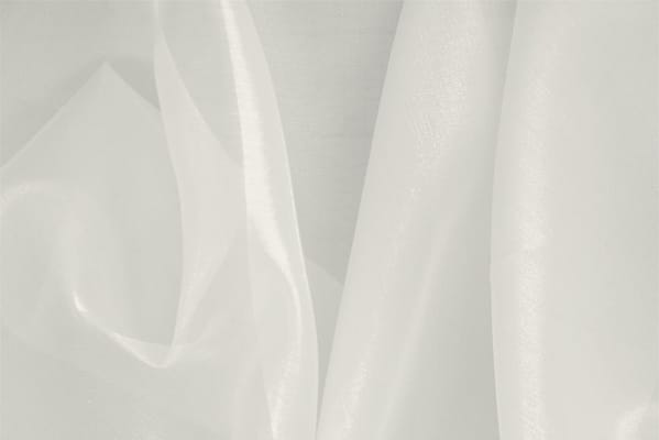 Pearl Silver Silk Organza fabric for dressmaking
