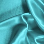 Tissu Crêpe Satin Bleu vague en Soie pour vêtements