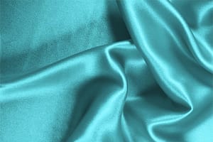 Tissu Crêpe Satin Bleu vague en Soie pour vêtements
