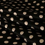 Black, White Silk Satin Polka Dot Fabric - Raso Se Omnibus Pois 201901