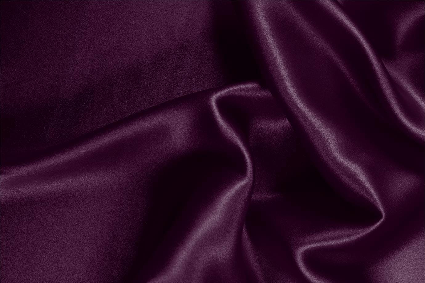 Plum Purple Silk Crêpe Satin fabric for dressmaking