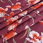 Orange, Red Viscose fabric for dressmaking