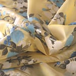 Yellow Cotton, Polyester, Silk fabric for dressmaking