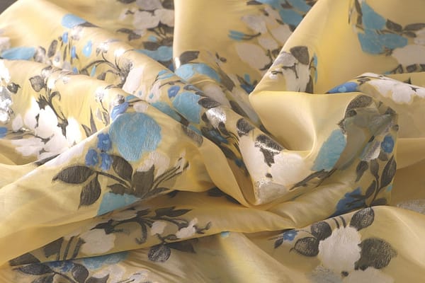 Yellow Cotton, Polyester, Silk fabric for dressmaking