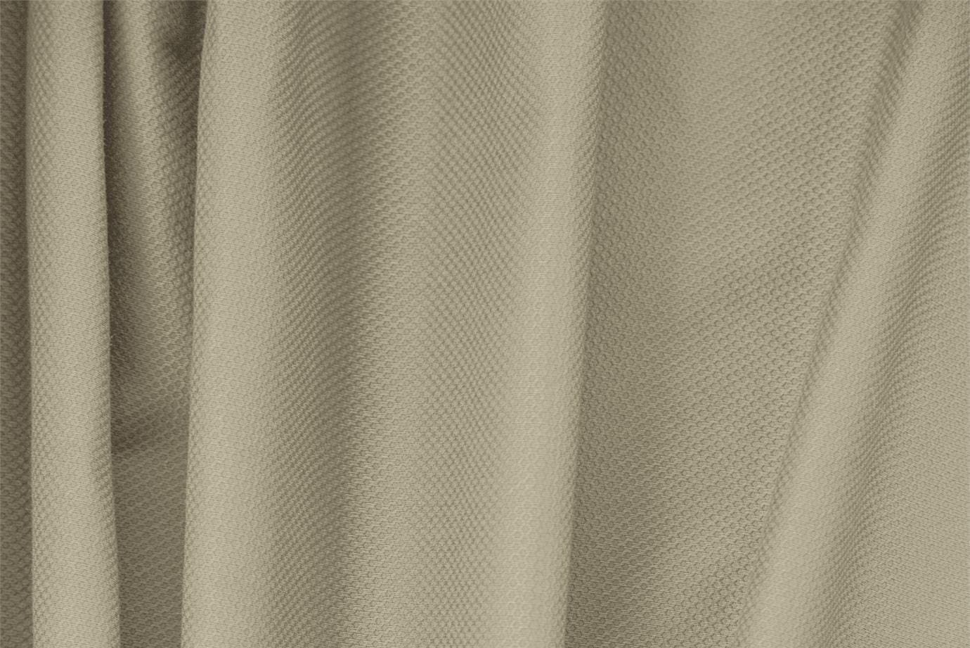 Tissu Piquet Stretch Vert pierre en Coton, Stretch pour vêtements