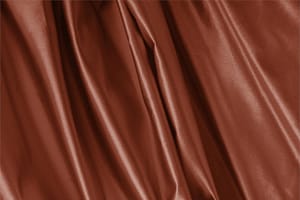 Burnt Brown Silk Duchesse fabric for dressmaking