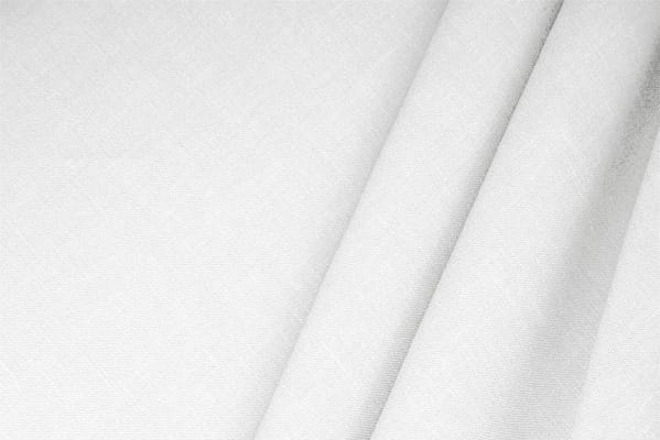 Tessuto Misto Lino Bianco Ottico per abbigliamento