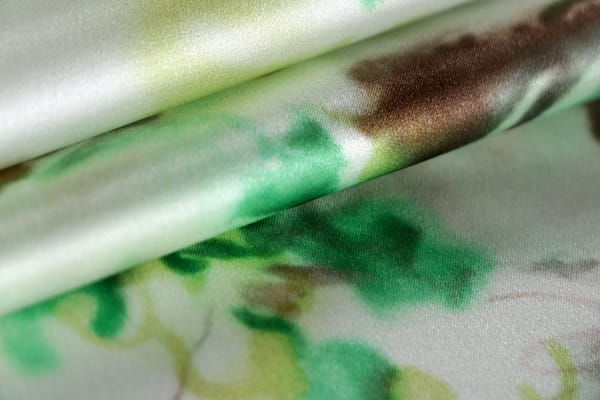 Green Silk Crêpe Satin fabric for dressmaking