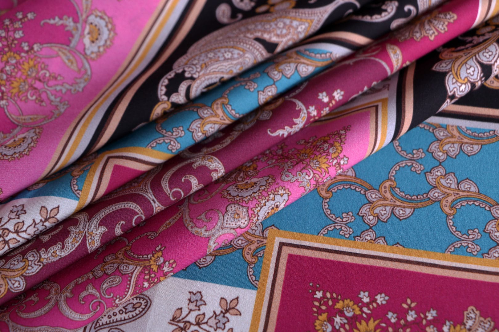 Black, Blue, Multicolor, Pink Silk fabric for dressmaking