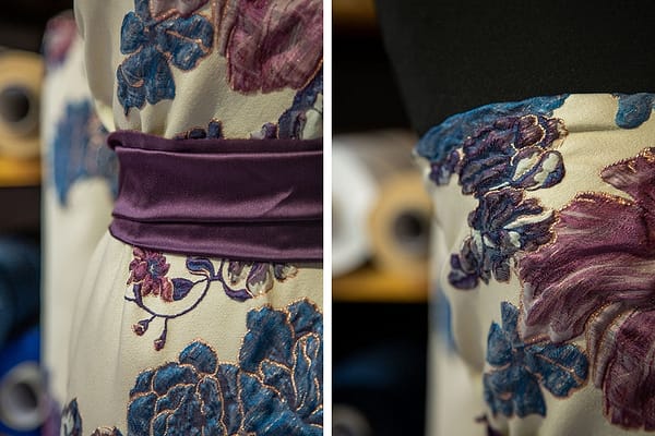 Silk blend floral brocade couture fabric | new tess