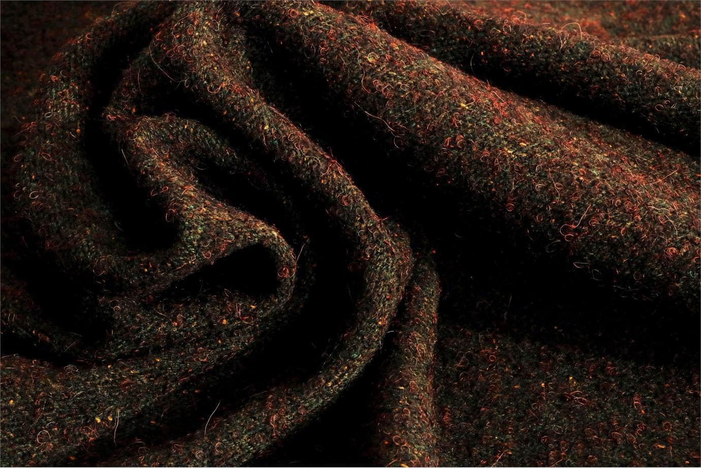 Brown, Green Tweed 000800 Wool-blend Fabric
