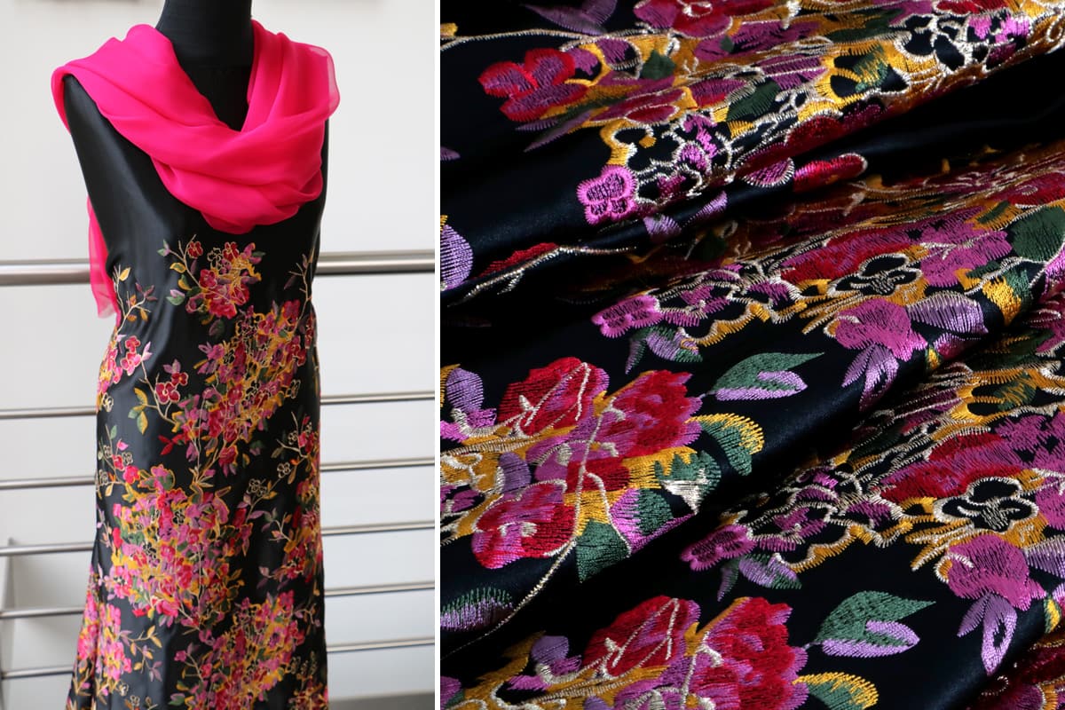 new tess bright fuchsia floral fabric | Tessuto floreale fuxia
