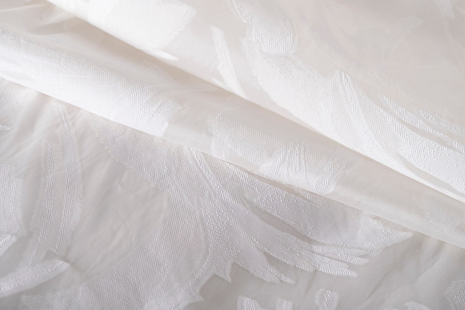 White Polyester, Silk fabric for dressmaking