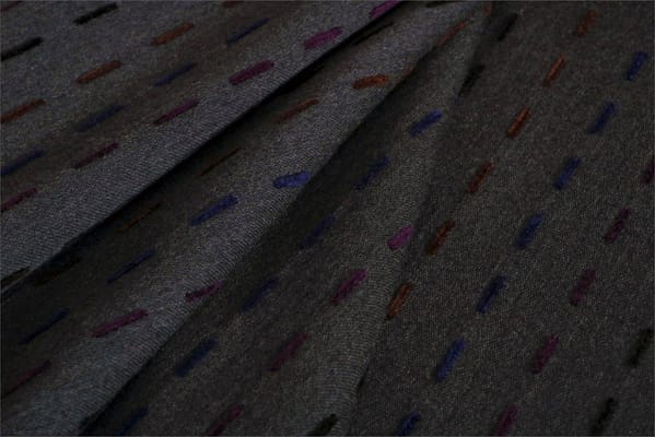 Gray, Multicolor Impuntura Ciniglia P02-01 Coating Fabric
