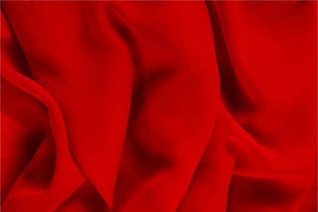 Tessuto bio Georgette Rosso Fuoco in seta biologica per abbigliamento