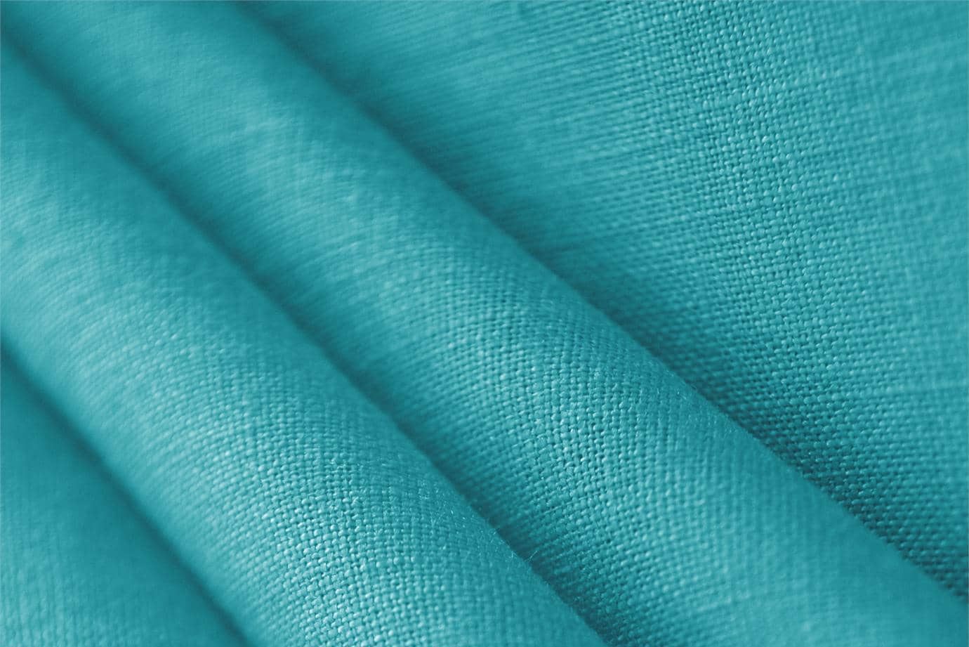 Tissu Toile de lin Bleu turquoise en Lin pour vêtements