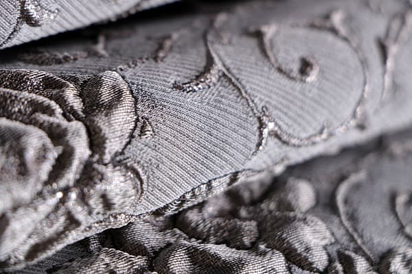Silver Polyester, Silk fabric for dressmaking