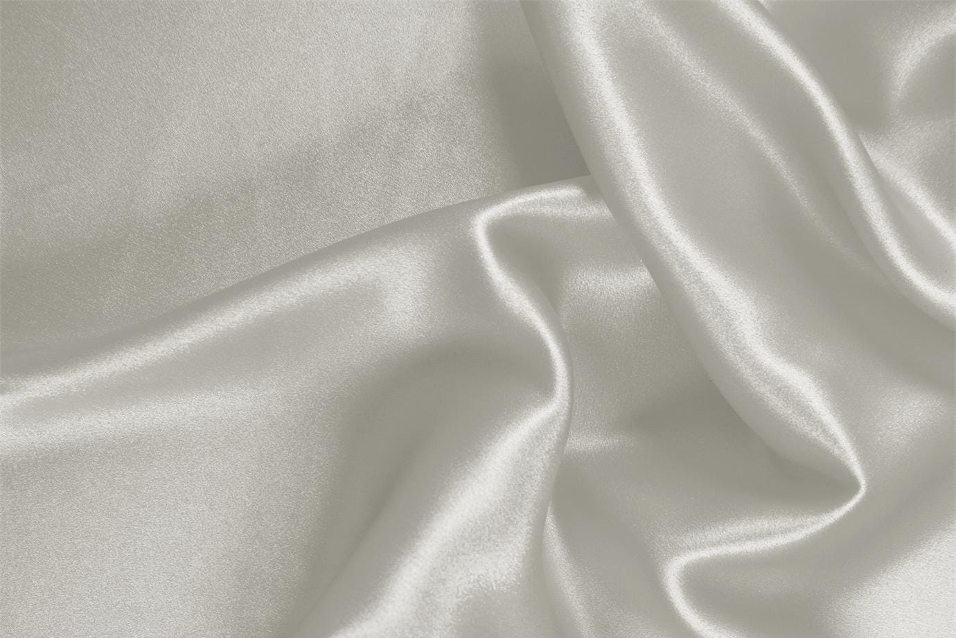 Steel Silver Silk Crêpe Satin fabric for dressmaking