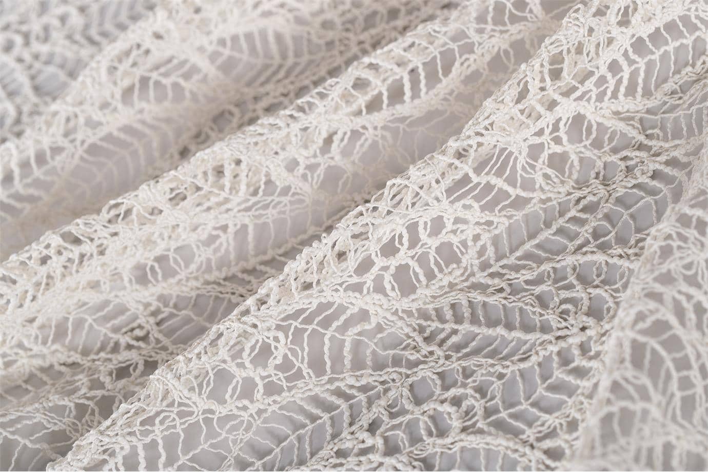 Precious macramé southace lace in ecru colour | new tess bridal fabrics