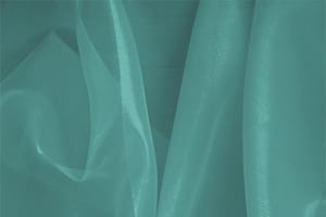 Tessuto organza blu maldive di pura seta | new tess