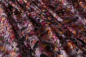 Tissu Paillettes Multicolor, Noir en Polyester pour vêtements