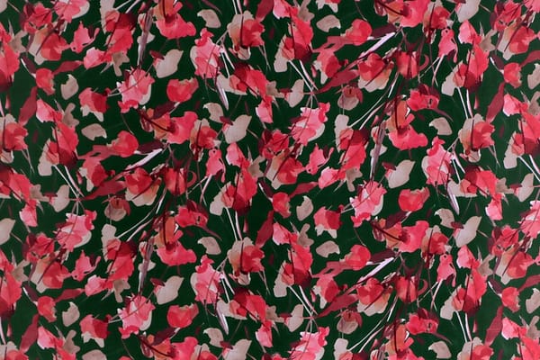 Green, Red Silk Habutai fabric for dressmaking