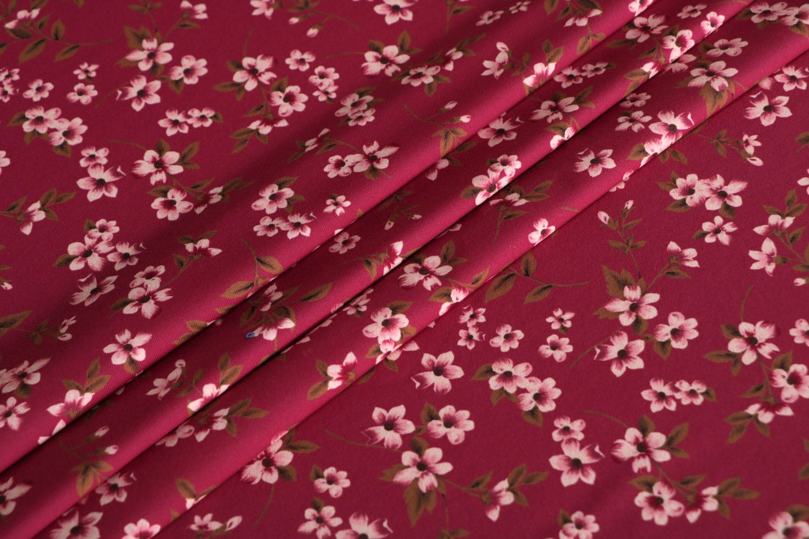 Pink, Red Polyester, Stretch fabric for dressmaking