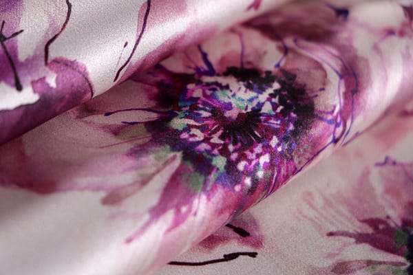 Fuxia, Pink Silk Crêpe Satin fabric for dressmaking
