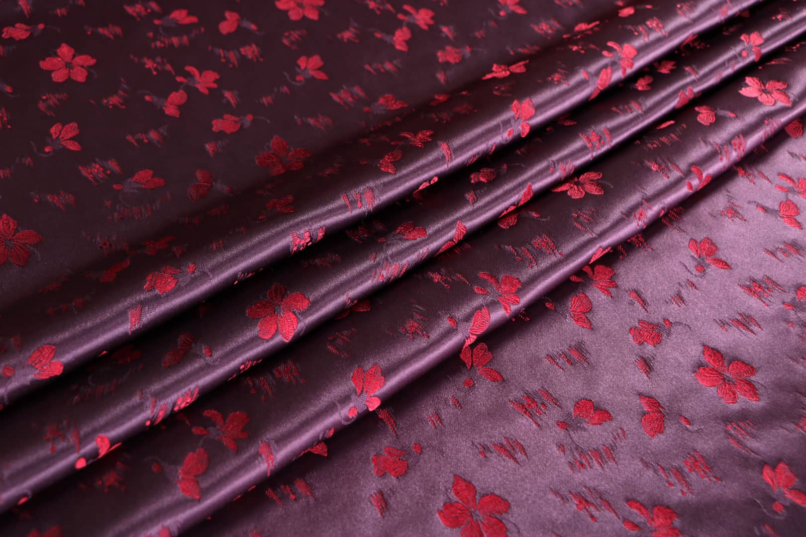 Purple, Red Silk, Viscose fabric for dressmaking