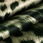 Black, Green Silk Crêpe Satin fabric for dressmaking