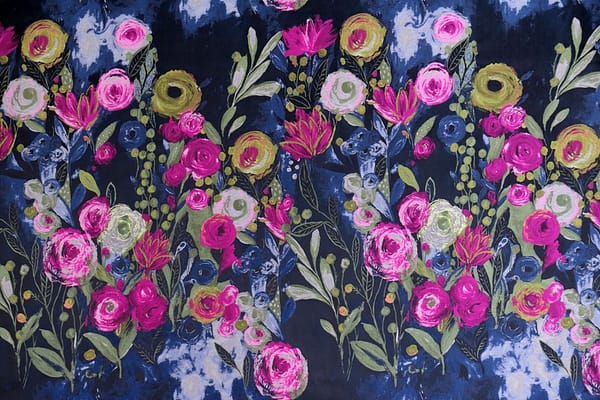 Blue, Multicolor Polyester fabric for dressmaking