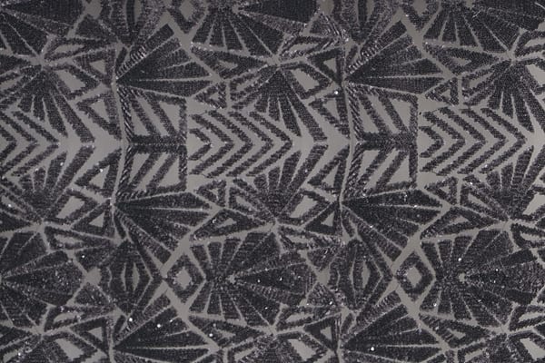 Black Polyester Sequins fabric for dressmaking