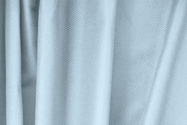 Tissu Piquet Stretch Bleu capri en Coton, Stretch pour vêtements