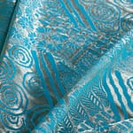 Tissu Bleu en Coton, Polyester, Soie, Viscose pour vêtements