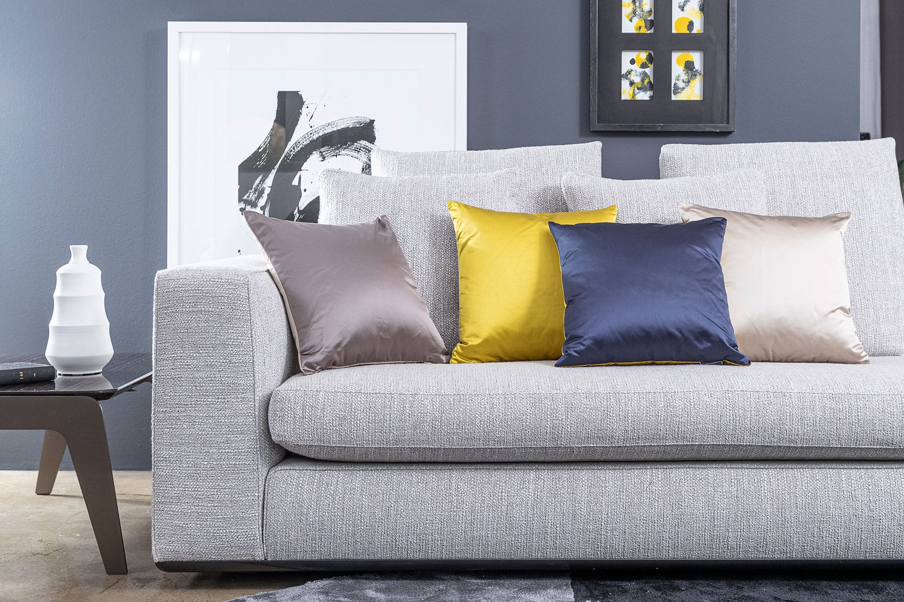 Chic and timeless plain decorative cushions by BROCHIER