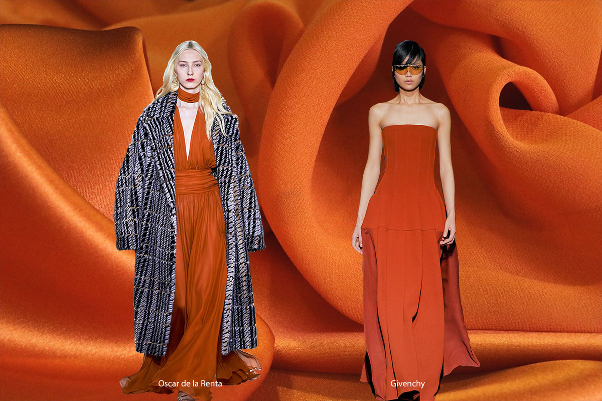 Fall Winter 2019 2020 colour trends: Summer Fig | Orange fabrics