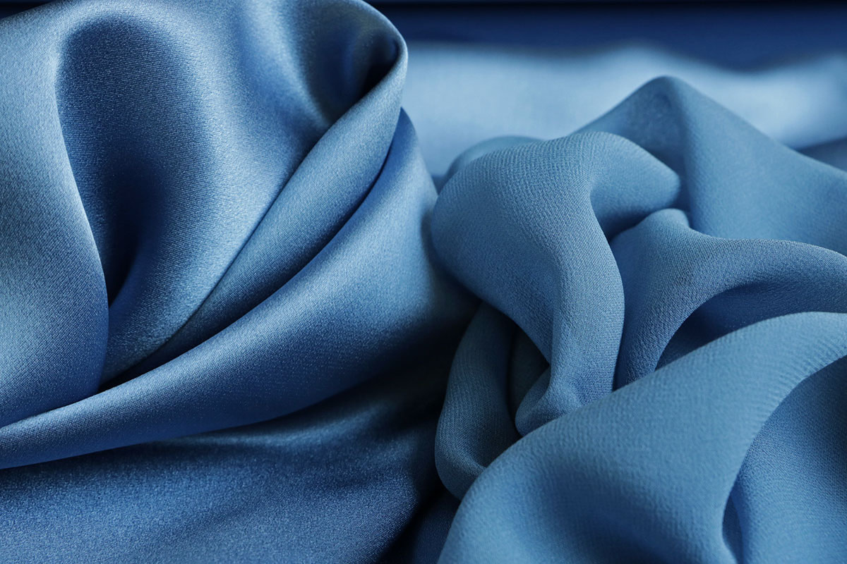 new tess bluestone silk fabrics for dressmaking