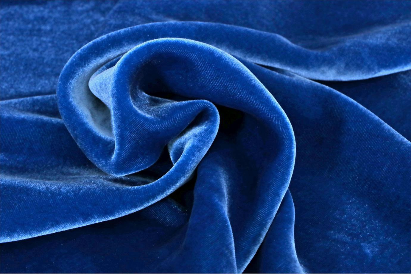 Velours de soie et viscose Bleu pour habillement
