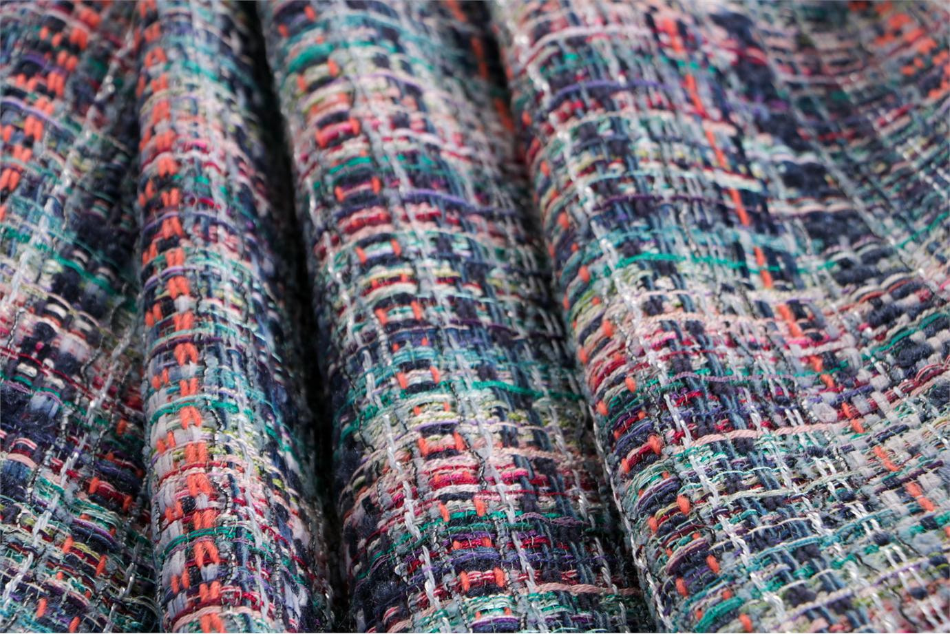 Multicolor bouclé fabric for dressmaking | new tess